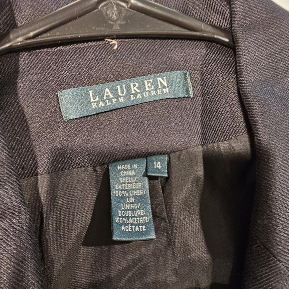 Nwt Ralph Lauren Double-Breasted Linen Black Blazer sz 14 M - Picture 7 of 11